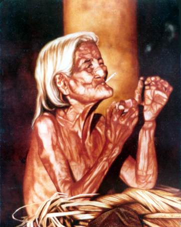 Old Lady Smoking by Nolan Haan